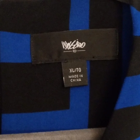 Moschino Blue and Black Patterned Mini Dress - Picture 2 of 4